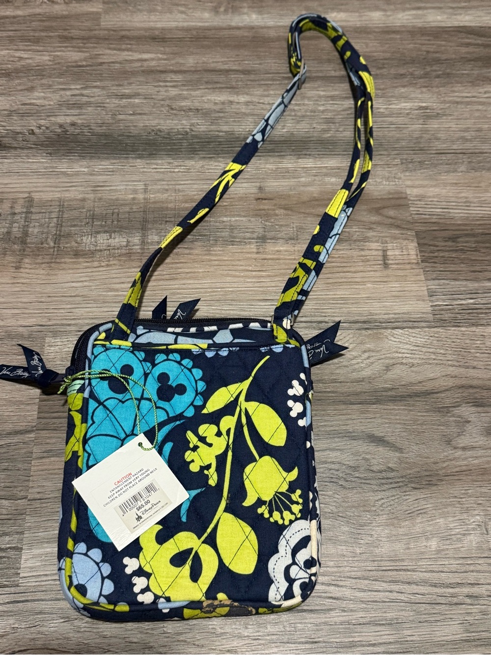 Walt Disney Mickey Vera Bradley Navy Floral Crossbody with Adjustable Strap NWT